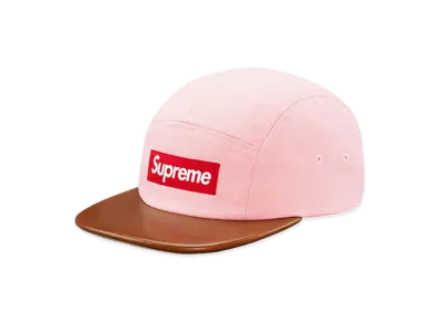 Supreme Denim Leather Visor Camp Cap "Pink" (15FW)