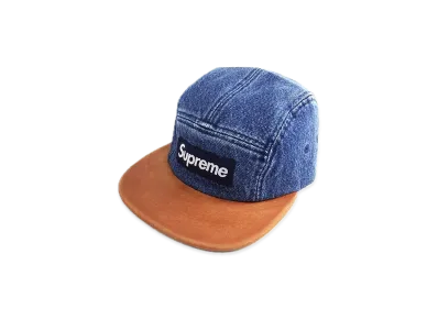 Supreme Denim Leather Visor Camp Cap "Denim" (15FW)