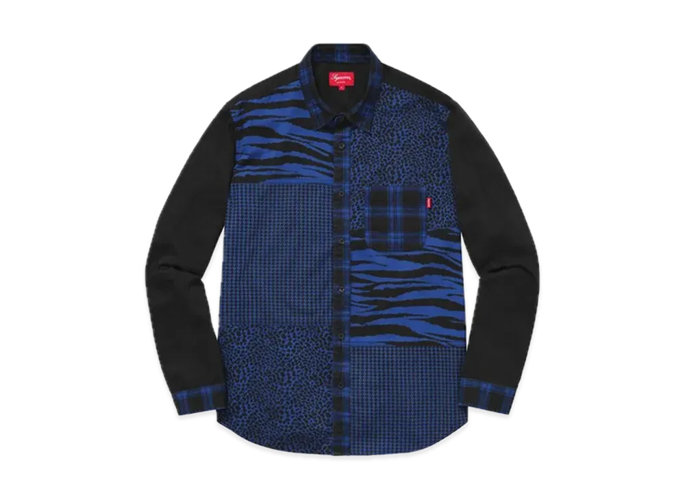 Supreme Animal Patchwork Twill Shirt "Blue"