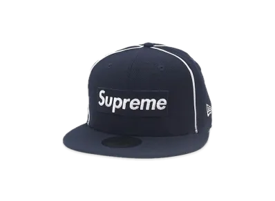 Supreme Box Logo Piping New Era "Navy"