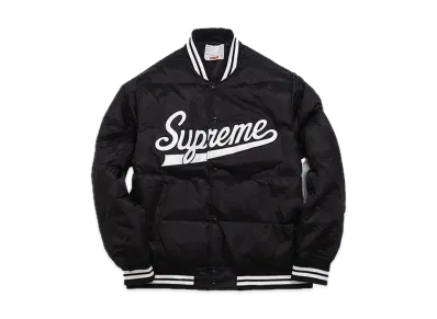 Supreme Script Varsity Puffy Jacket "Black"