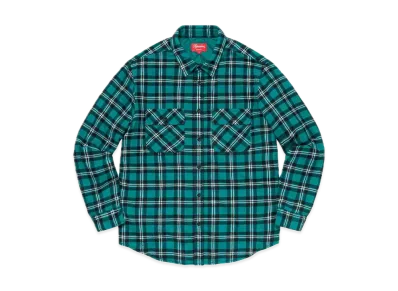 Supreme Arc Logo Quilted Flannel Shirt "Green"