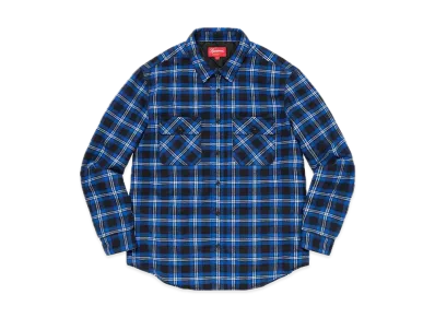 Supreme Arc Logo Quilted Flannel Shirt "Black"