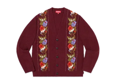 Supreme Floral Stripe Cardigan "Red"