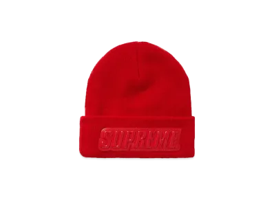 Supreme Raised Patent Logo Beanie "Red"
