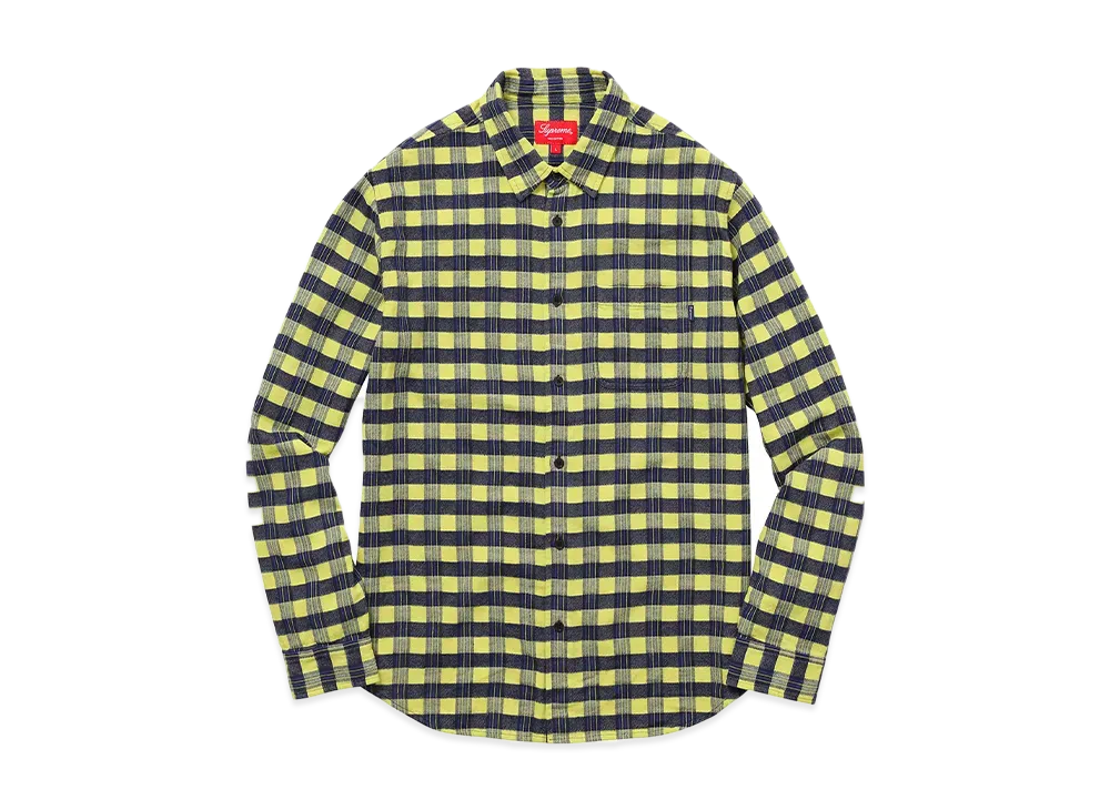Supreme Checker Plaid Flannel Shirt 17SS "Yellow"
