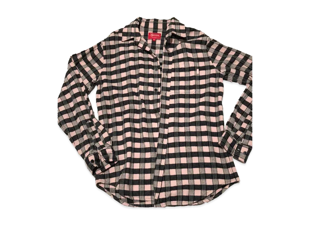 Supreme Checker Plaid Flannel Shirt 17SS "Pink"