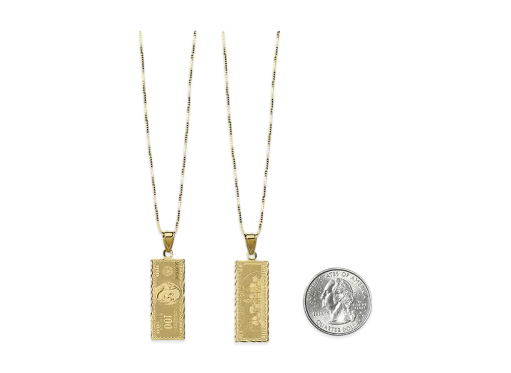 Supreme 100 Dollar Bill Gold Pendant "Gold"