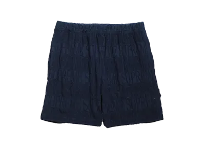 Supreme Logo Stripe Terry Short "Navy"