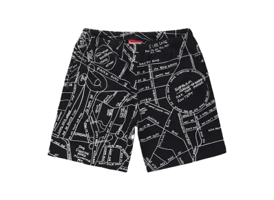 Supreme Gonz Embroidered Map Sweatshort "Black"