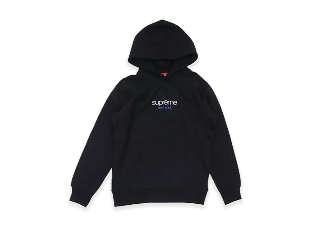 Supreme Chrome Classic Logo Hooded Sweatshirt "Black"