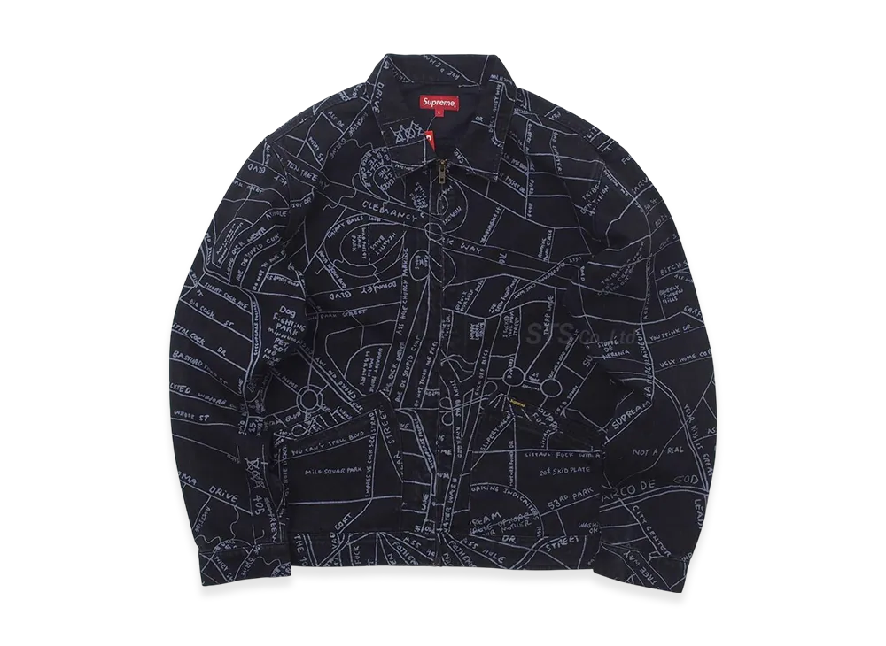 シュプリーム ゴンズ マップ ワークジャケット "ブラック"