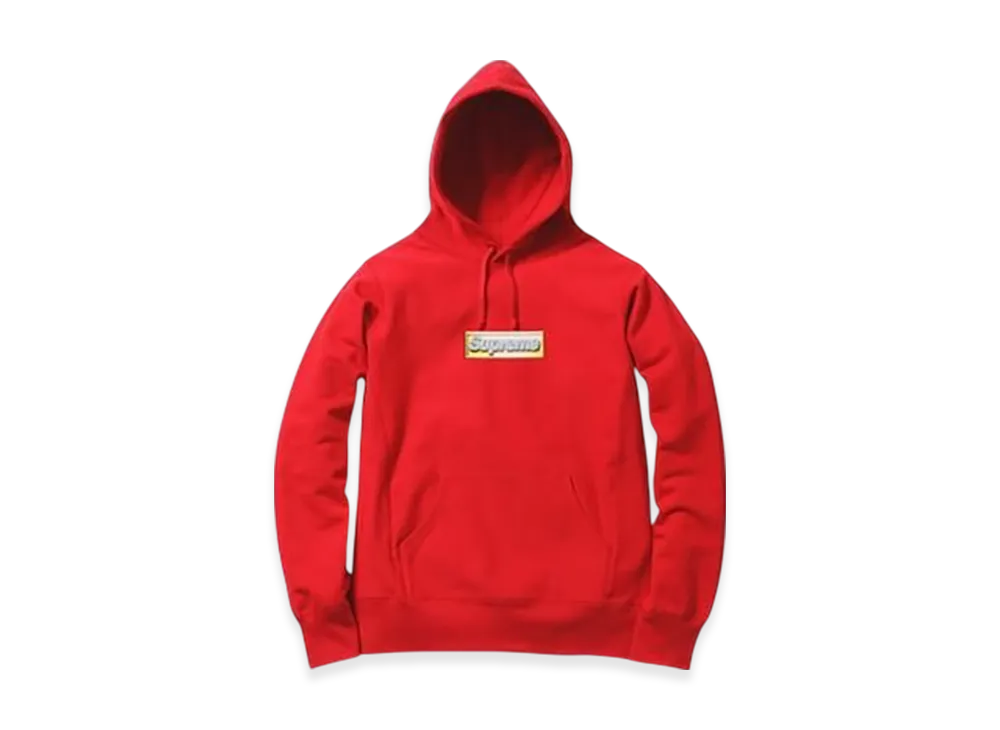 Supreme Bling Box Logo Hooded Sweatshirt (13SS) "Red"