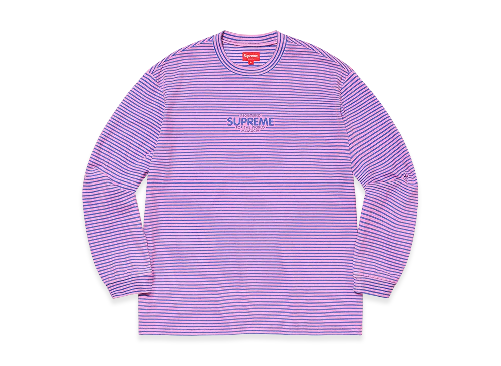Supreme Micro Stripe L/S Top "Pink"