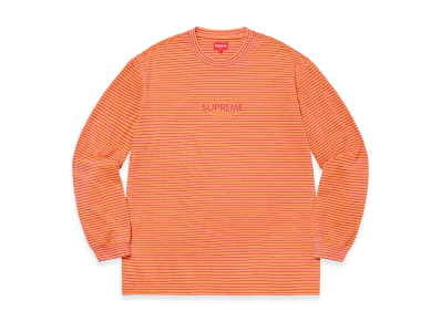 Supreme Micro Stripe L/S Top "Orange"