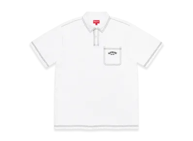 Supreme Contrast Stitch Polo "White"