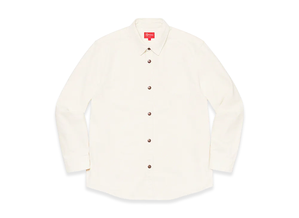 Supreme Logo Taping Work Shirt "White"