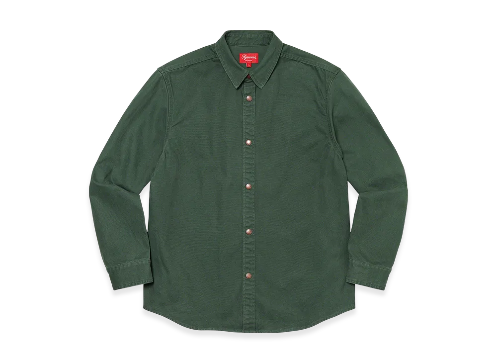 Supreme Logo Taping Work Shirt "Dark Green"