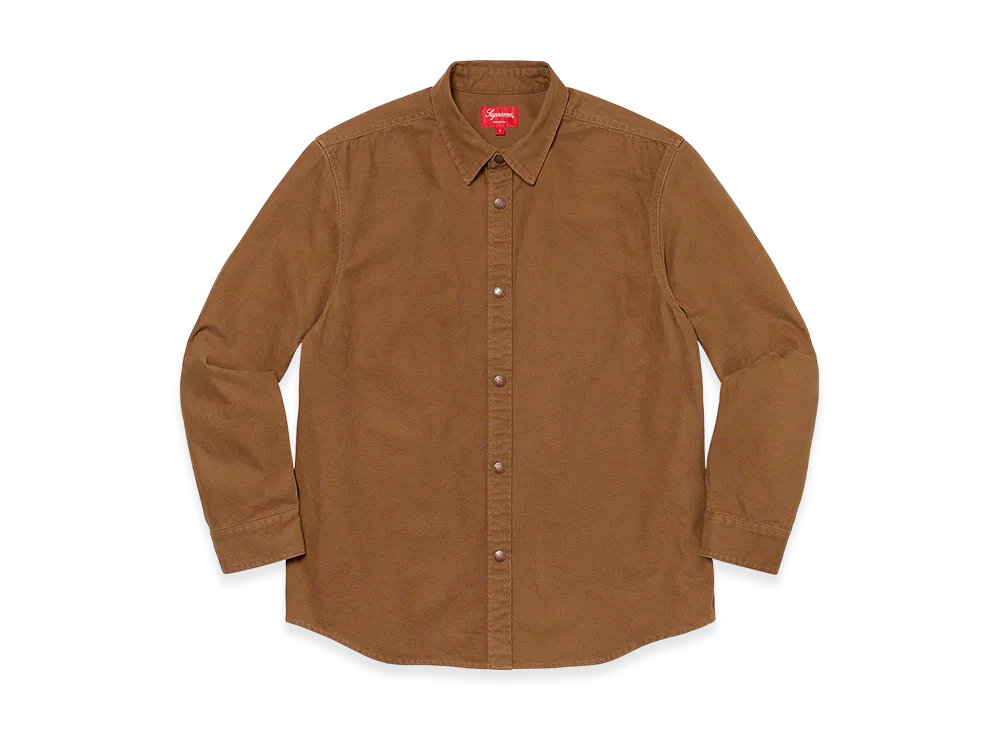 Supreme Logo Taping Work Shirt "Brown"