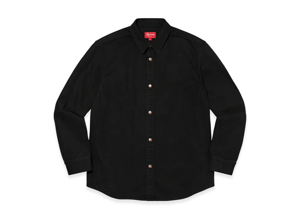 Supreme Logo Taping Work Shirt "Black"