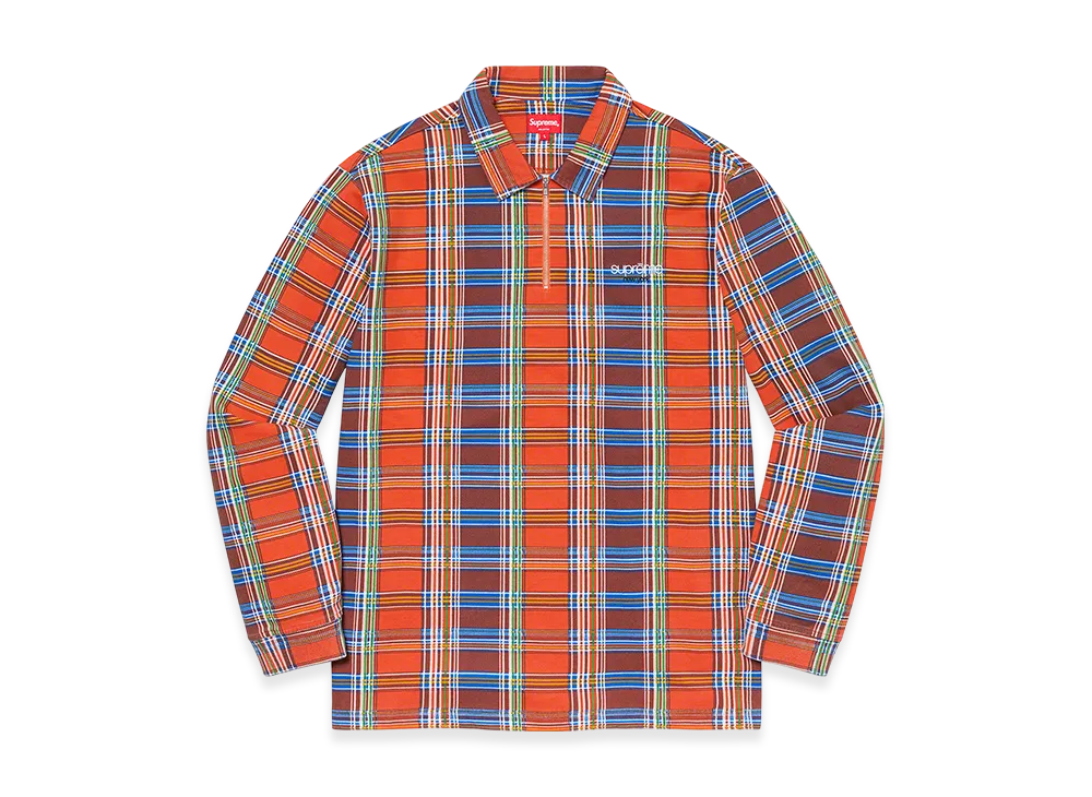 Supreme Plaid Zip Up L/S Polo 