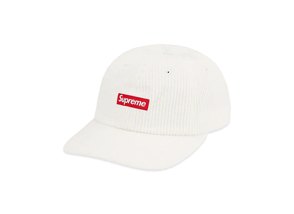 Supreme Ripple Corduroy Small Box 6-Panel "White"