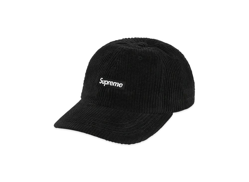 Supreme Ripple Corduroy Small Box 6-Panel "Black"