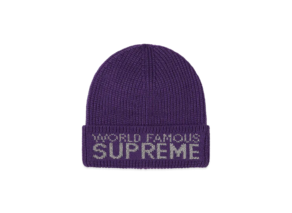 Supreme World Famous Beanie "Dark Purple"