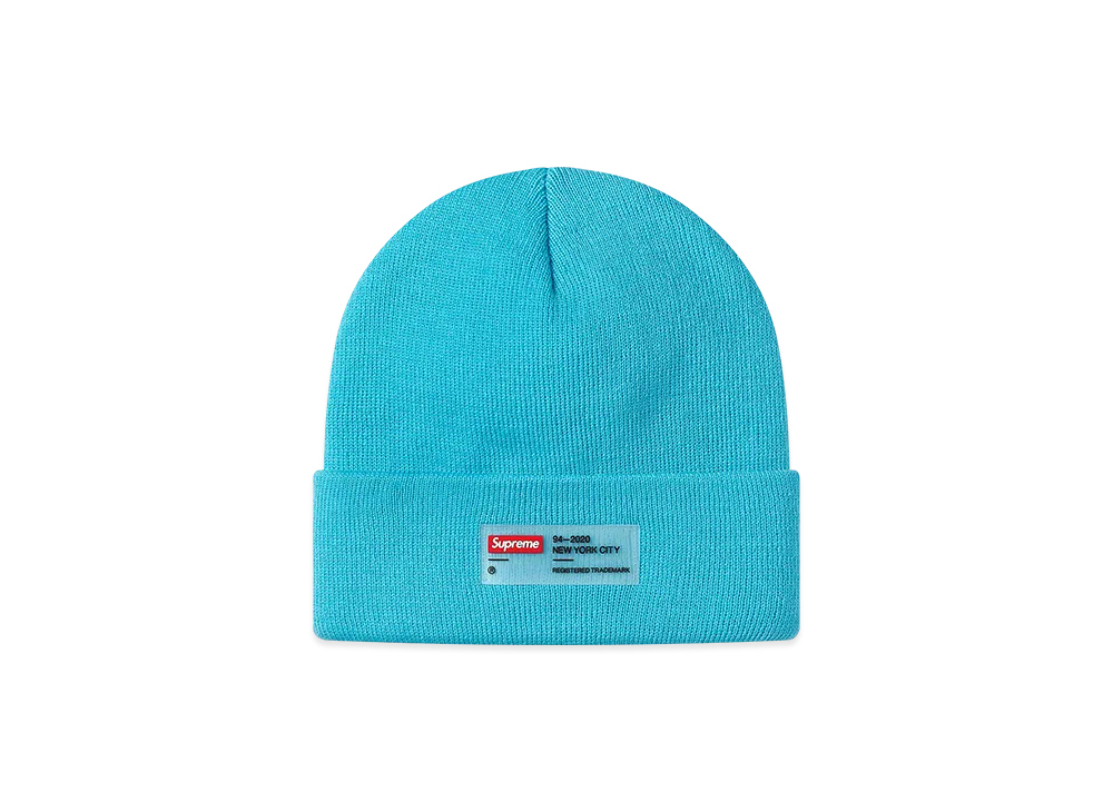 Supreme Clear Label Beanie "Cyan"