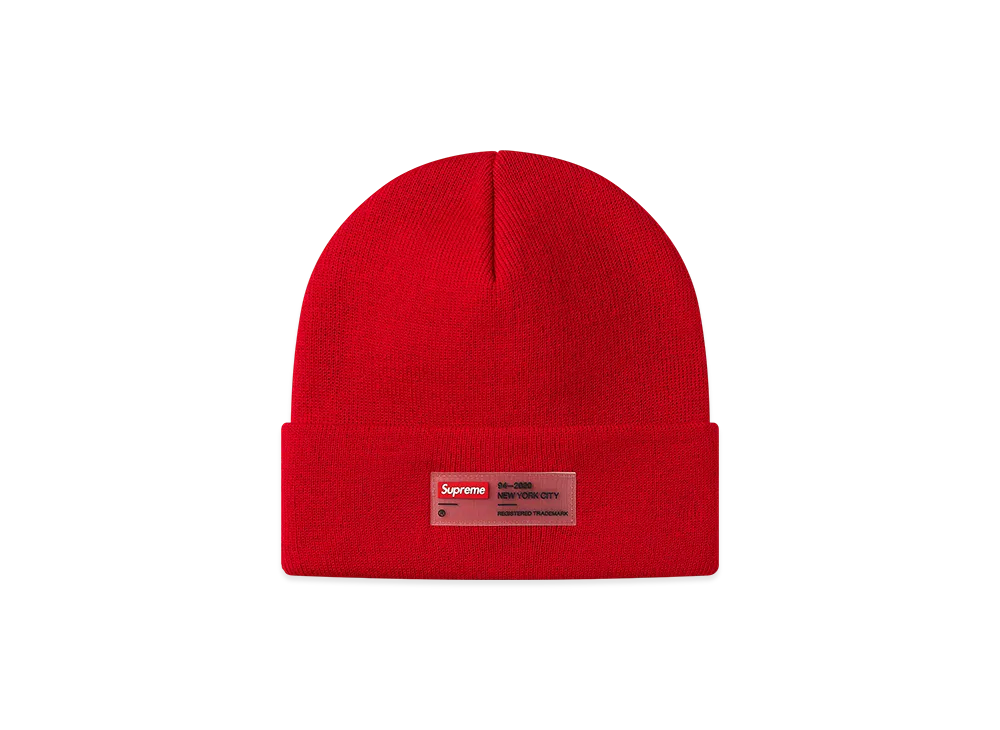 Supreme Clear Label Beanie "Red"