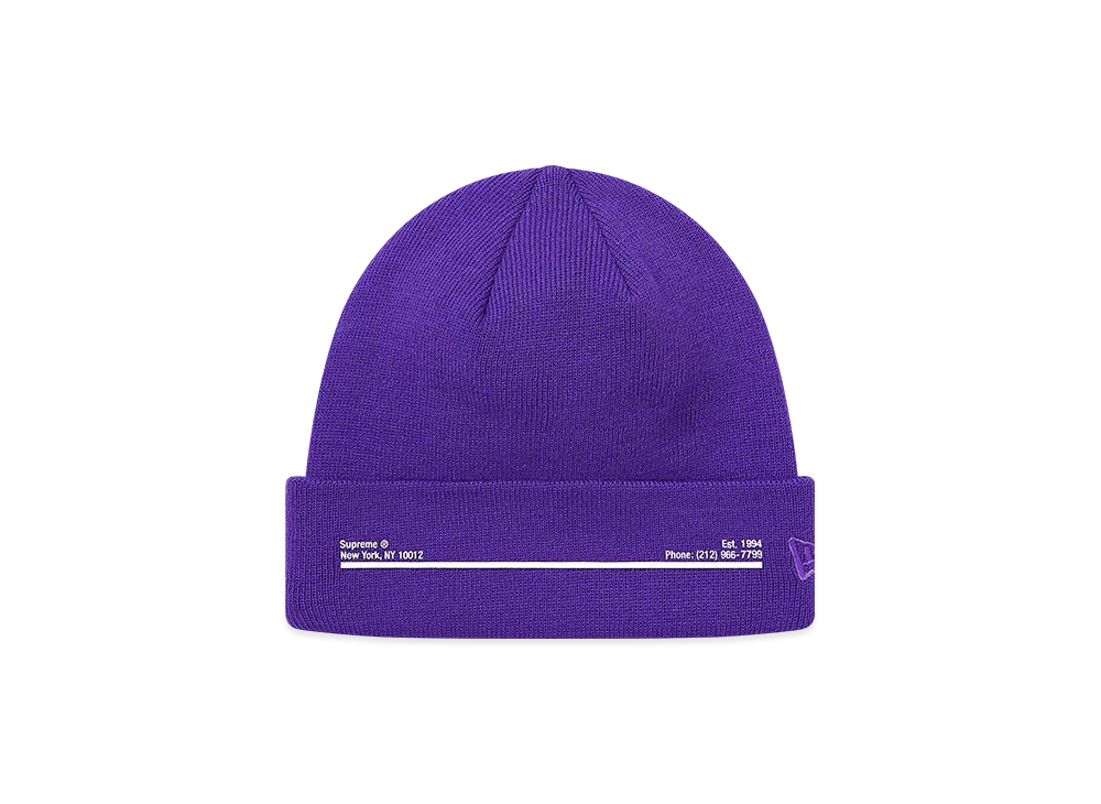 Supreme New Era Shop Beanie "Purple"