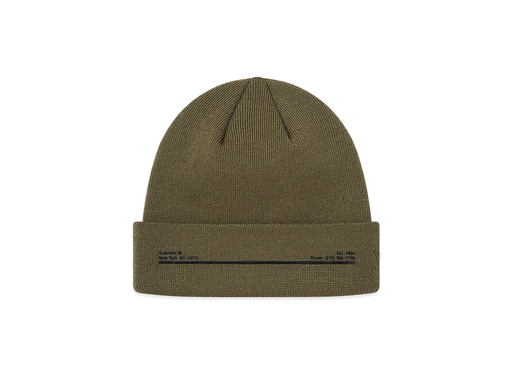 Supreme New Era Shop Beanie "Olive"