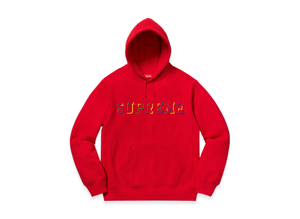 Supreme Drop Shadow Hooded Sweatshirt "Red"
