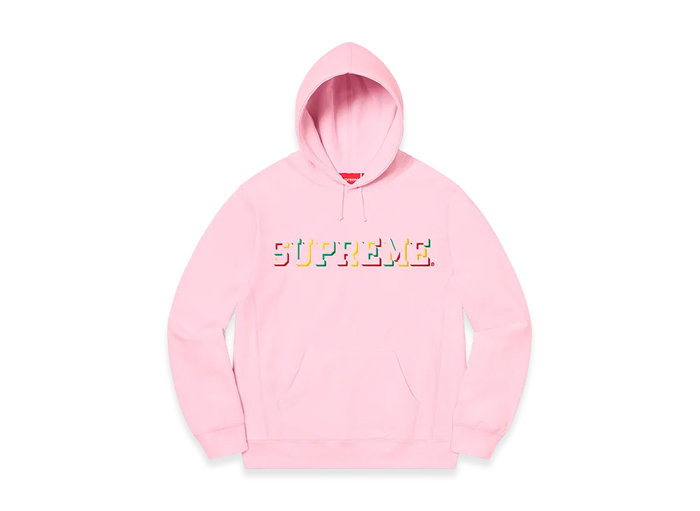 Supreme Drop Shadow Hooded Sweatshirt "Light Pink"