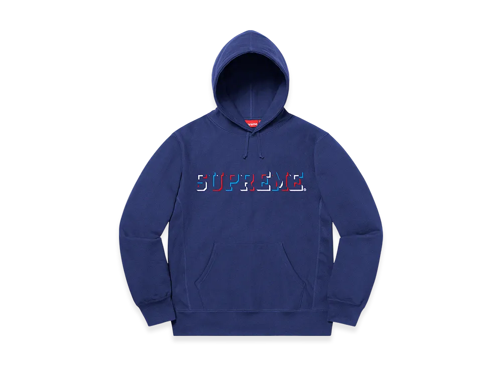 Supreme Drop Shadow Hooded Sweatshirt "Washed Navy"