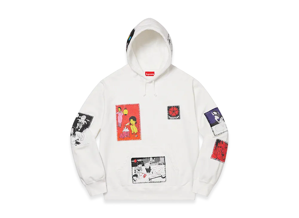 Supreme Toshio Saeki/Supreme Hooded Sweatshirt "White"