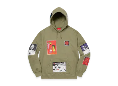 Supreme Toshio Saeki/Supreme Hooded Sweatshirt "Light Olive"