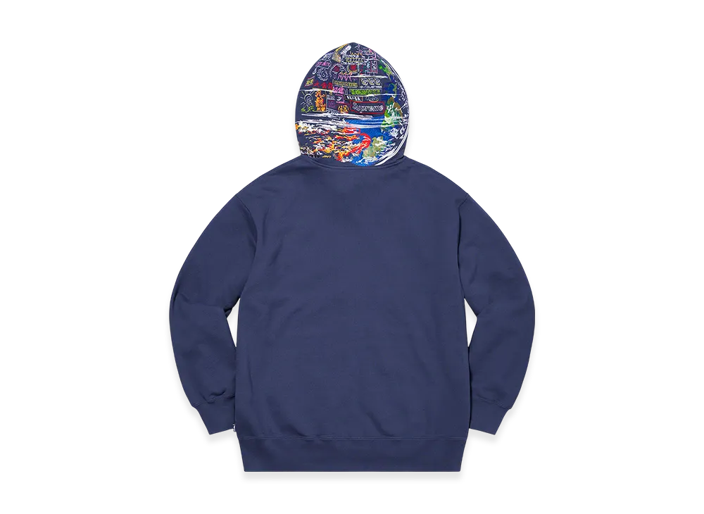 Supreme Globe Zip Up Hooded Sweatshirt "Navy"