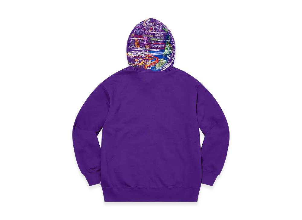 Supreme Globe Zip Up Hooded Sweatshirt "Purple"