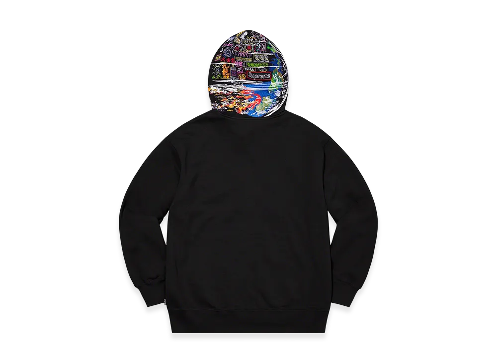 Supreme Globe Zip Up Hooded Sweatshirt "Black"