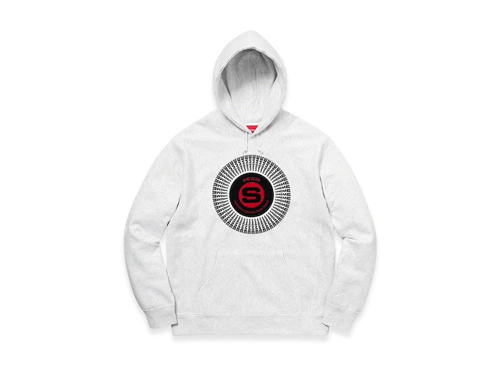 Supreme Chenille Applique Hooded Sweatshirt "Ash Grey"