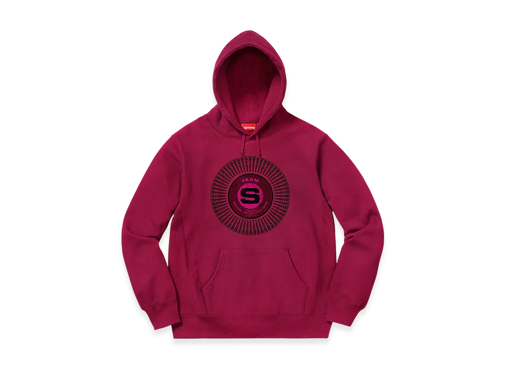 Supreme Chenille Applique Hooded Sweatshirt "Dark Magenta"