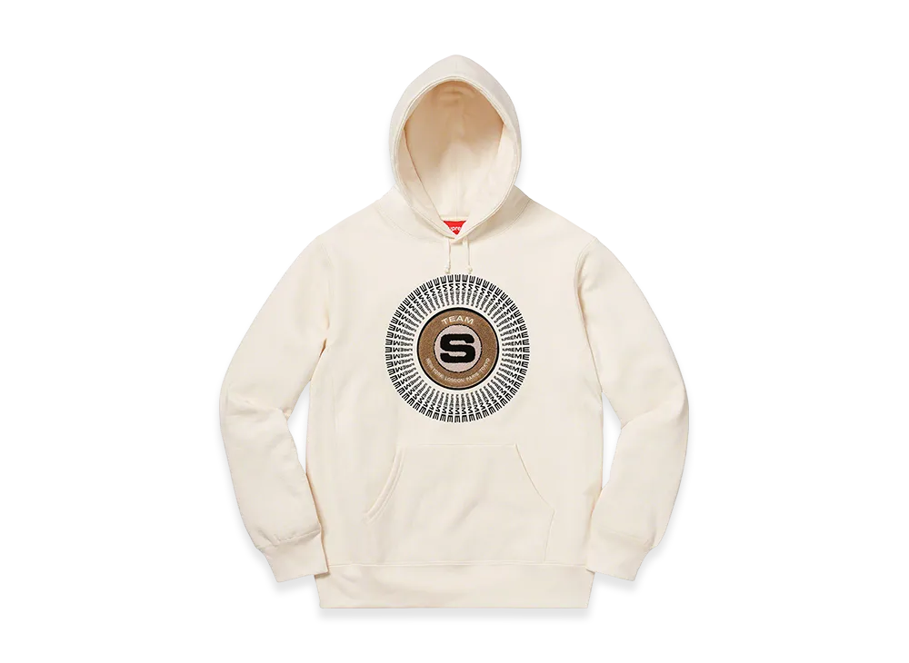 Supreme Chenille Applique Hooded Sweatshirt "Natural"