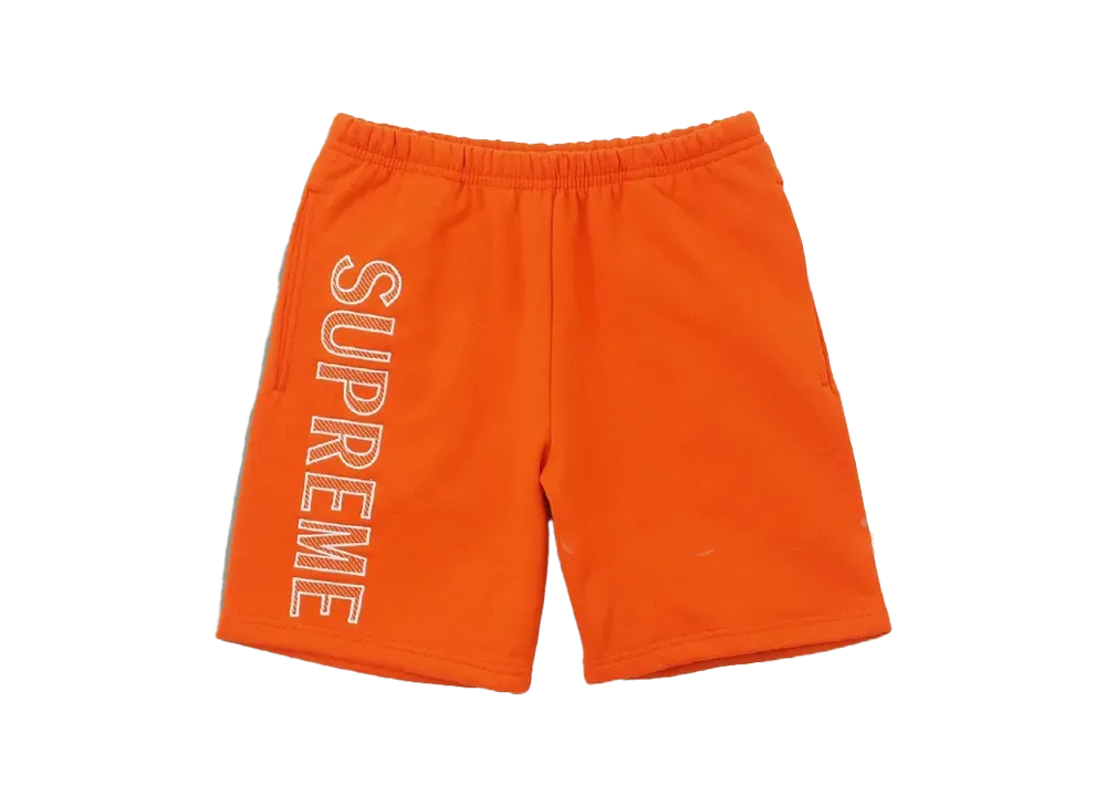 Supreme Leg Embroidery Sweatshort "Dark Orange"