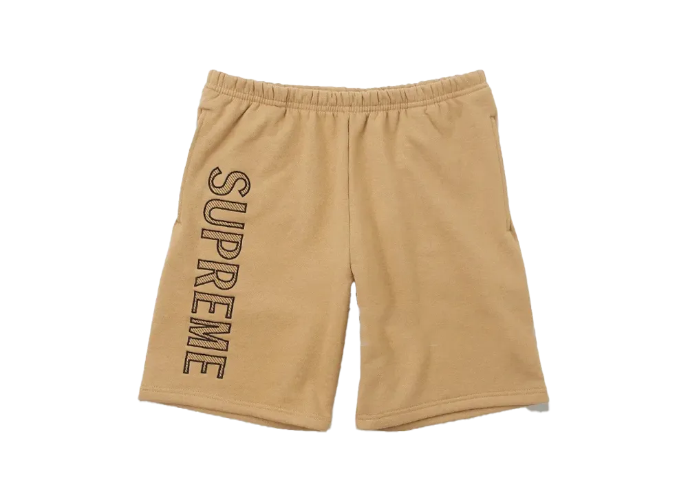 Supreme Leg Embroidery Sweatshort "Light Brown"