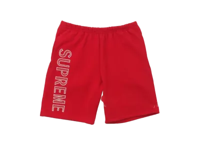 Supreme Leg Embroidery Sweatshort "Red"