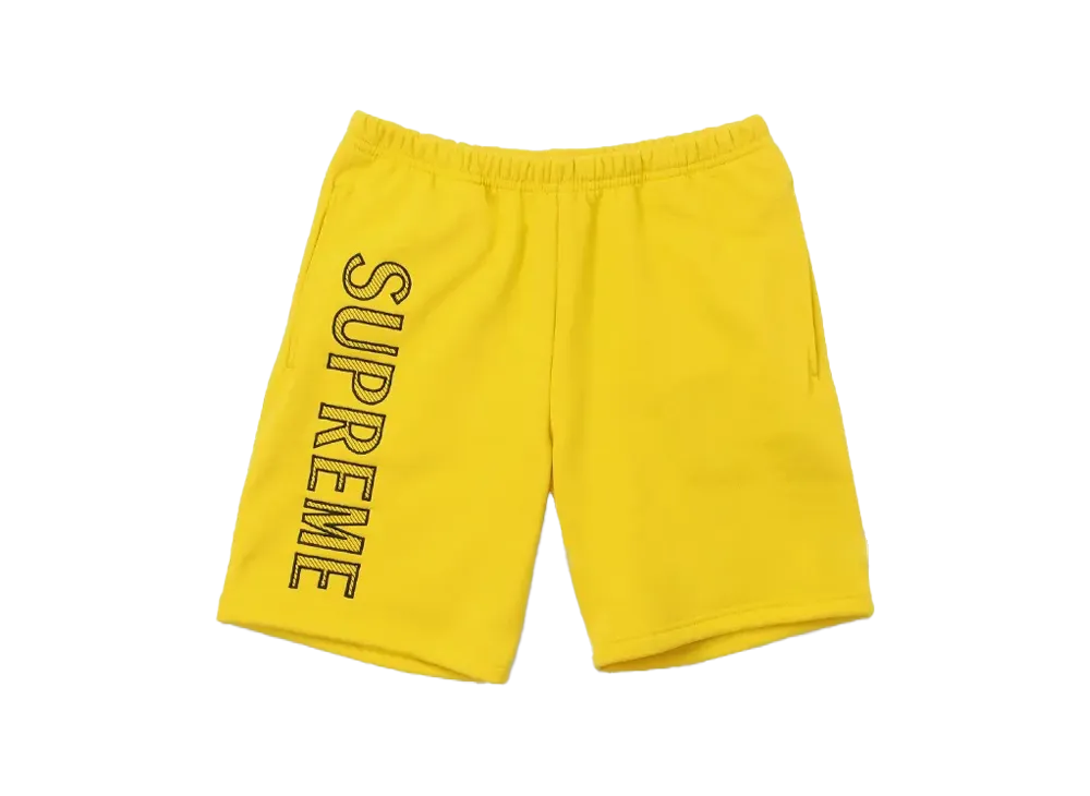 Supreme Leg Embroidery Sweatshort "Yellow"