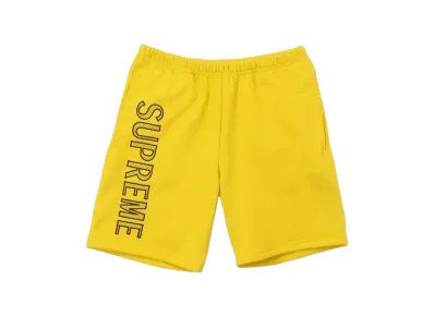 Supreme Leg Embroidery Sweatshort "Yellow"