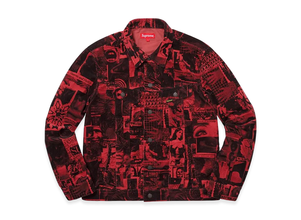 Supreme Vibrations Corduroy Trucker Jacket "Red"