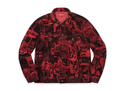 Supreme Vibrations Corduroy Trucker Jacket "Red"